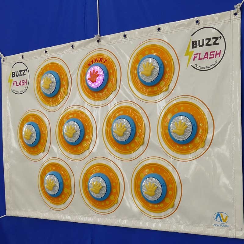 Cibles lumineuses Buzz'Flash pour duel de rapidité rouge et bleu