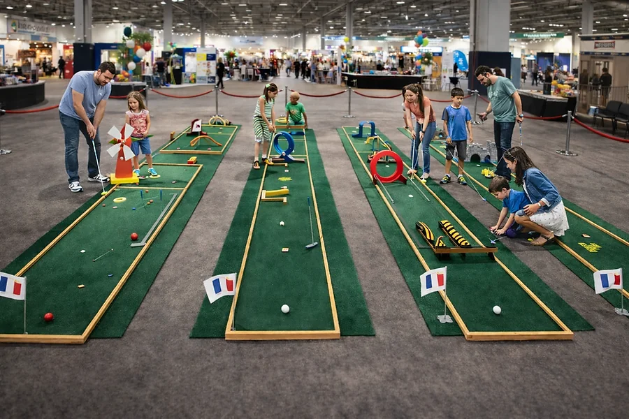 Terrain de pétanque, golf et bowling mobile